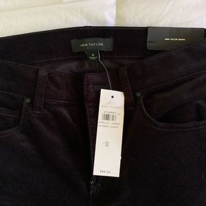 Black velvet like skinny dress pants NWT